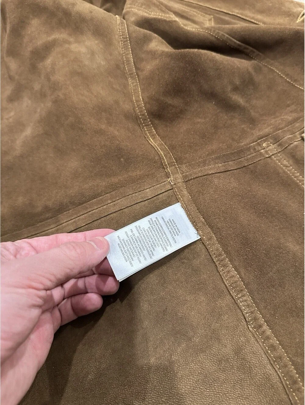 Polo Ralph Lauren Goat Suede Utility Jacket Mens Brown Size Large